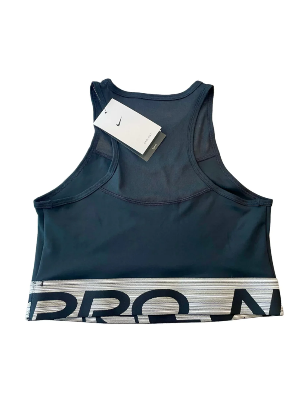 Nike Pro Dri-FIT Crop Training Tank Women S Black White DM7689-010 NWT